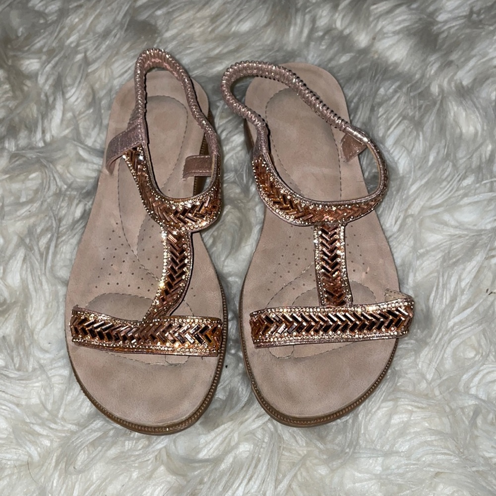 Rose Gold Sandals NWOT